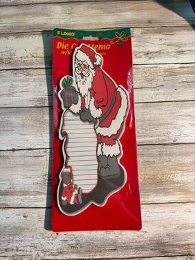 Unused Sealed New Old Stock Vintage Flomo Christmas Santa Magnetic Notepad